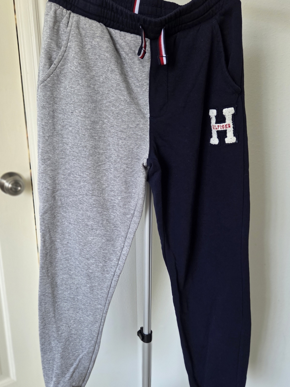 Tommy Hilfiger Kids Gray and Navy Colorblock Joggers